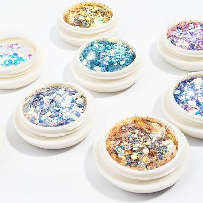 China MCMANN Plastic Hexagon Nail Sequin Art Sticker For Women Decoration Fashion 2020 Glitter Nails Ornaments 12Pcs/Set Custom Wholesale for sale