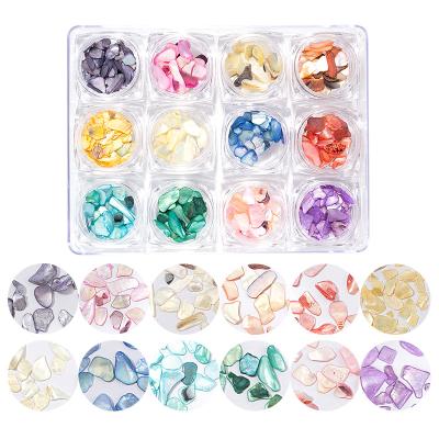 China Wholesale Natural Shell Sticker Stone Slice Nails Sequins Japanese Style Art Glitter Decoration High Quality MCMANN 3D Shell Nail for sale