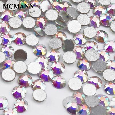 China 3d Nail Art DIY Decoration Hot Sale Wholesale 1440 Pcs Bag White Nail Art Crystal Shining Flat Back Rhinestones Clear Silver Background And Ab Color for sale