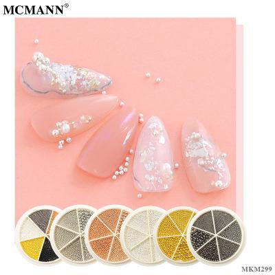 China MCMANN Popular Colorfast Plastic Mixed Size Turntable Beads Steel Ball Nails Jewelry Metal Steels Beads Nail Art Accessories Wholesale for sale