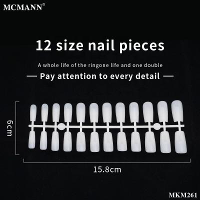 China MCMANN French Artificial False Nail Tips Full Cover Box 500 Pcs/ABS Material Five Coffin Form Natural Color Finger Nail Art Tips for sale