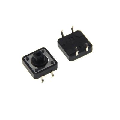 China 12*12*7.3 Square Tact Switch Head With Column Black Button B3F4055 Standard for sale