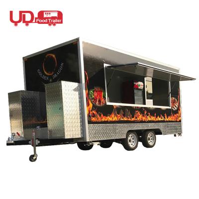 China Vegetable Processing Factory Coffee Cart Food Cart For Sale Pizza Cars Shawarma Square Food Trailer for sale