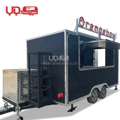 China Square vegetable processing factory street food trailer trailer hot dog cart food truck with pizza oven for sale for sale