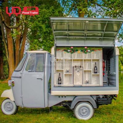 China Electric Vegetable Processing Plant Juice Food Cart Mobile Kitchen Pizza Cafe Van Fast Food Truck Piaggio Monkey Car for sale