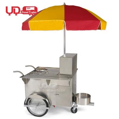 China Vegetable Processing Factory Street Mini Food Trailer Mobile Kitchen Ice Cream Hot Dog Push Cart New for sale