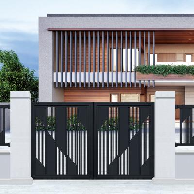 China RONGO Farm House Decorative Modern Wrought Iron Double Front Entry Design for sale