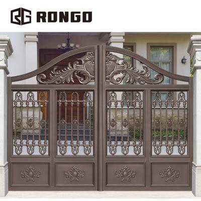 China Simple Swing RONGO Cast Aluminum Pipe Home Door Grill Designs for sale