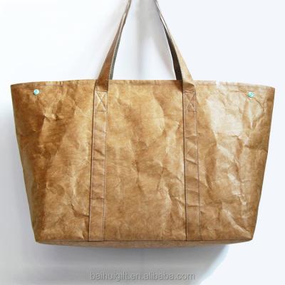 China Eco-Friendly Handmade Paper Handbag Washable Paper Tote Bag Morocco Paper Crafts Bag for sale