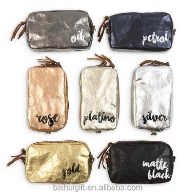 China Metallic Tyvek Paper Mini Bag / Washable Kraft Paper Shoulder Bags for sale