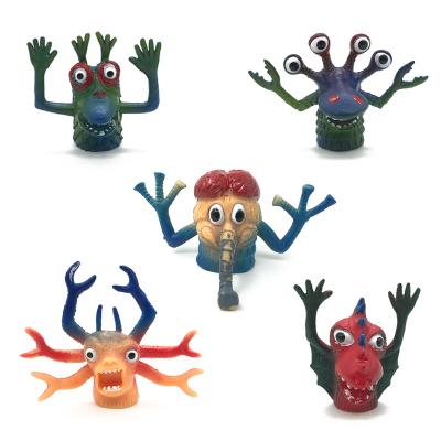 China Toys For Parent-Children Popular Tiny Finger Puppet TPR Plastic Simulation Popular Finger Puppet Dolls Hand Monsters Finger Interaction Animal Finger Toy for sale