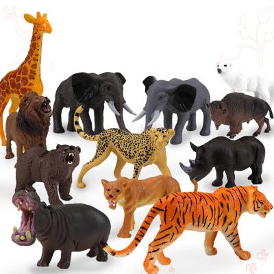 China Mini Animal Model Education simulation wild animals zoo figures solid collection PVC Lifelik toys animal models for sale