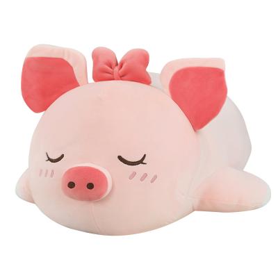 China Lovely Cute Pink Pig Stuffed Plush Doll Sleeping Plush Pig Napper Pillow Baby Happy Stuffed Doll Stuffed Animal Toy for sale