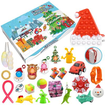 China Hot Seller Big Release Pressure Noise Set Advent Calendar Stress Reliever Bubble Sensory Toys Stir Toys Set for sale