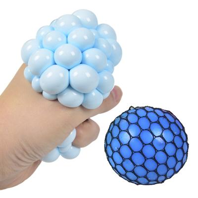 China TPR Flour Mesh Ball Stress Squeeze Grape Toy Soft Squishy Squishy Ball Toy Anxiety Relief for sale