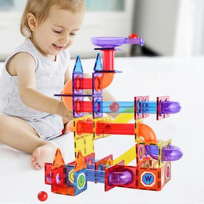 China Toy New Educational Popular Marble Run Block Puzzle Magnetic Magnet Building Block Children Educational Toys Interlocking Toy Bricks for sale