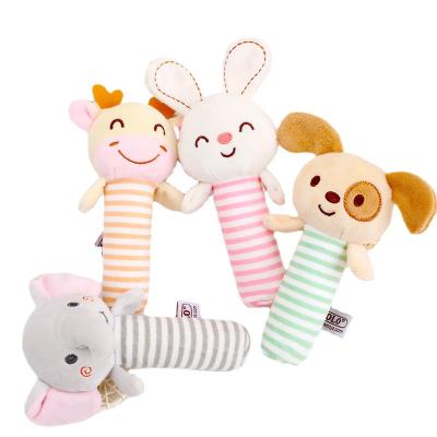 China Soft Cute Cartoon Toy Newborn Gift Plush Rattle Stick Animal Toys Stick Baby Hand Rattle Soft Plush Rattle Toys for sale