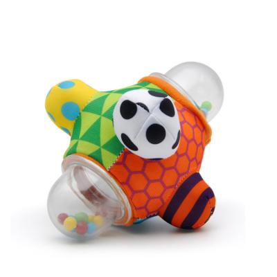 China Baby Children's Ring Bell Rattle Ball Baby Cloth Music Eco-friendly Sense Learning Toy Ball Educational Plush Cotton Hand Grip Ball for sale