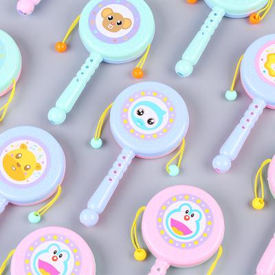 China Soft Toy Rattle-Drum Toys Wholesales Baby Toys Colored Long Plastic Baby Rattle For Newborn for sale