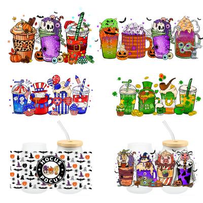 China Professional Custom UV Washable DTF Transfer Label DTF Transfer Template Transfer Template Halloween UV Mug Sticker for sale