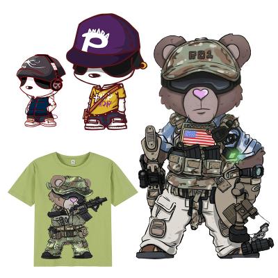 China High Quality Washable Cartoon Bear Design Stone Alcohol Vinyl Heat Transfer Ironing Plastic Printing for sale