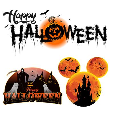 China Wholesale Custom Iron Washable Printable Plastic Alcohol Dtf Thermal Transfer Halloween Design Label Sticker for sale