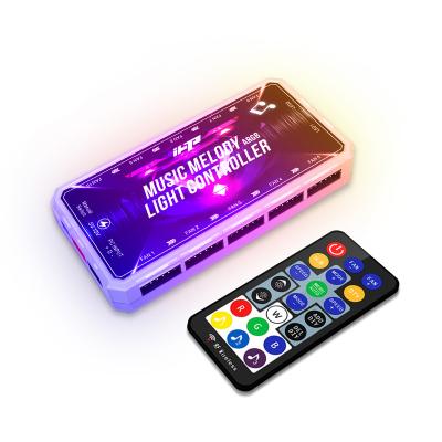 China Smart LED Motherboard Synch PC Case Fan Controller 6 PIN RGB RGB Control Box Wireless Remote Control Support/5V ARGB FAN for sale