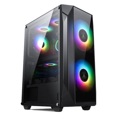 China Custom desktop atx torres pc case gaming computer glass cases de y cajas de la computadora et et towers for office for sale