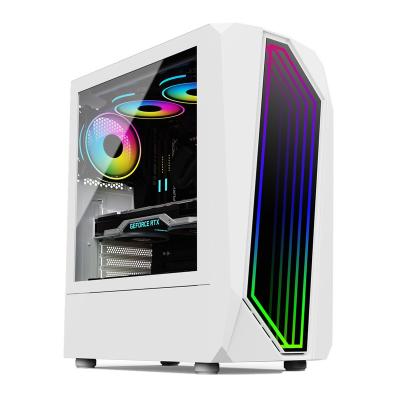 China Wholesale New Desktop Computer Case Desktop PC Case Gaming ATX Casings Glass Torres y cajas de la computadora for sale