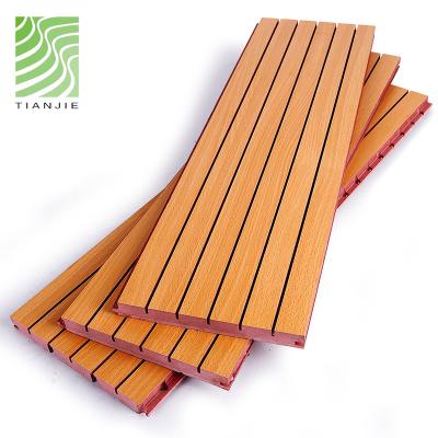 China A1 Sound Absorption Eco-friendly Fireproof Decorative High Density Moisture Proof MgO Grooved Panel Slotted Wooden Wall Acoustic Panel Te koop