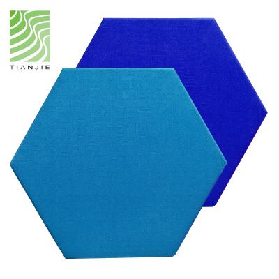 Κίνα Fireproof and Eco-friendly Tianjie Acoustic Panels Contemporary Building Wholesale Hexagonal Fabric Hexagon Acoustic Wall Panels προς πώληση