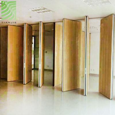 Cina Tianjie Acoustic Sliding Folding Acoustic Panels Factory Meeting Venue Soundproof Partition Folding Partition in vendita