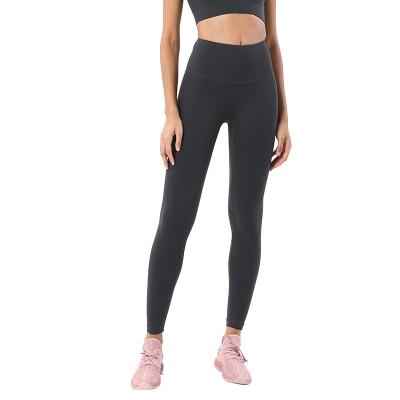 China Polyester cotton Lu Yoga Pants Female Europe and the United States high-waisted hip lifting peach hip fitness pants for sale