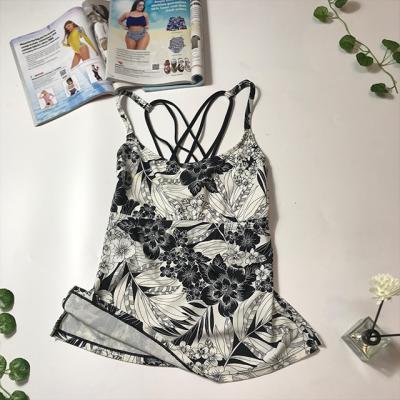 China ODM QUICK DRY QUICK DRY Women Print Custom Soft Type Swimwear Dress Hot Springs Casual Bikini Women Condole Belt Beach Wear for sale