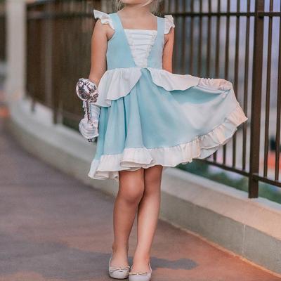 China Anti-Wrinkle Anti-Wrinkle Custom Design Kids Layered Dress Kids Girls Holiday Princess Party Dresses Birthday Gift Sleeveless Ruffle Girl Dress Costume for sale