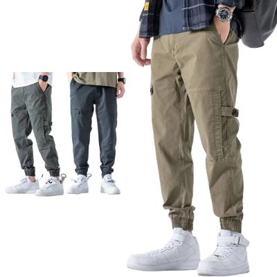 China 2022 Summer New Fashion Casual Solid Color Outdoor Anti-Wrinkle Buttons High Quality Cotton Cargo Pants For Men for sale