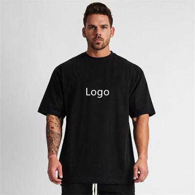 China High Quality Men's QUICK DRY Cotton Drop Custom Logo Blank T-shirts OEM Off Shoulder Oversized Design T-shirt Loosely for sale