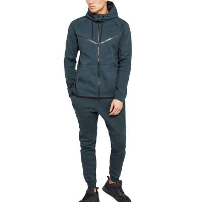 China Gym Tracksuit 100% Cotton Breathable Fleece High Quality Breathable 2 Pieces Custom Set Men's Slim Fits for sale