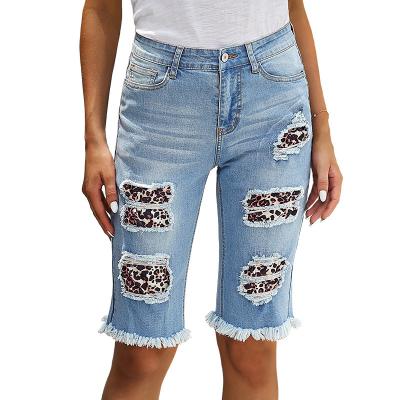 China QUICK DRY Streetwear 2022 Summer Tight Stretch Ladies Ripped Ripped Jeans Shorts Pants High Waist Wholesale Hot Stylish Custom Women's Ripped Short Pants QUICK DRY for sale