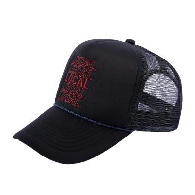 China High Quality Custom Hat 5-Panel Color Polyester Embroidery 5 Panel Black Sports Trucker Hat for sale