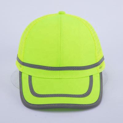 China New Fashion 6-Panel Style Buckle Fluorescent Green Plastic Trucker Hat Custom Style for sale