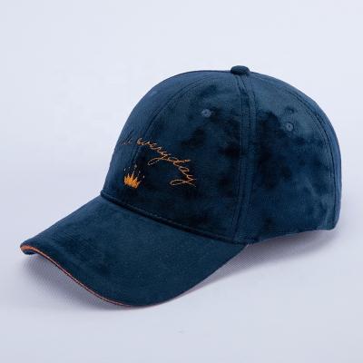 China 6-Panel Hat OEM Factory Price Sandwich Brim Adjustable Velcroes Fasten Corduroy Baseball Dad Hat for sale