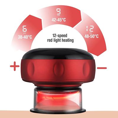 China Electric Vacuum Cupping Cupping Portable Smart Massager Heat Massager Machine Therapy Set Gua Sha Suction Massage Body Cups Red Light Heating by Scarping for sale