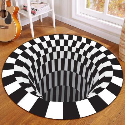 China Vortex 3D Illusion Non-Slip Mat Non-Slip Floor Mat Area Rug Abstract Geometric Print Living Room Bedroom Mat 3D Optical Vortex Carpet for sale