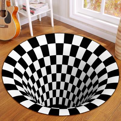 China Vortex 3D Illusion Non-Slip Mat Non-Slip Floor Mat Area Rug Abstract Geometric Print Living Room Bedroom Mat 3D Optical Vortex Carpet for sale