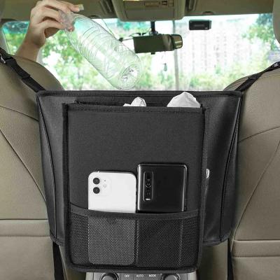 China Newest Business Purse Holder For Car Between Seats With Car Trash Can Function Multi-pocket Car Net Pouch Handbag Holder for sale