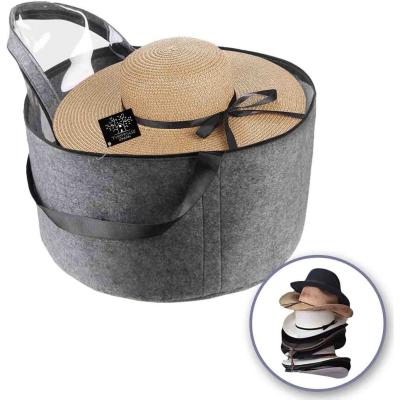 China New Style Luxury Travel Hat Stored Boxes For Women Men Hat Organizer Felt Hat Storage Collapsible Box for sale