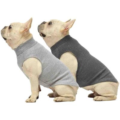 China Puppy Viable Winter Clothes Cat Apparel 2-Pack Turtle Neck Dog Sweater Vest Pet Cold Weather Doggy Knitted Clothes for sale