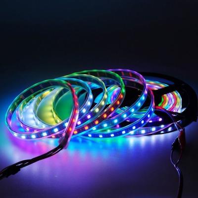 China 100m Affordable Cct 12v 24v Dmx Ws2812b Ws2813 Small 60d Smd 5050 Variable Programmable RGB Blue Color Led Strip Light for sale