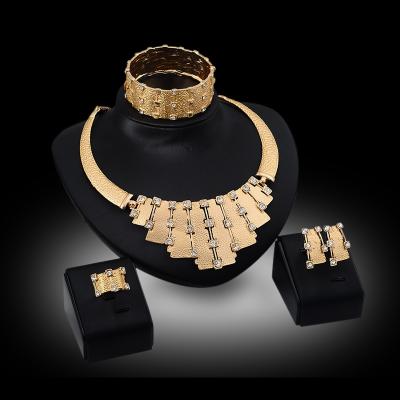 China CLASSIC Austrian Crystal Necklace Bracelet Ring Earrings 4PCs Jewelry Set For Women for sale